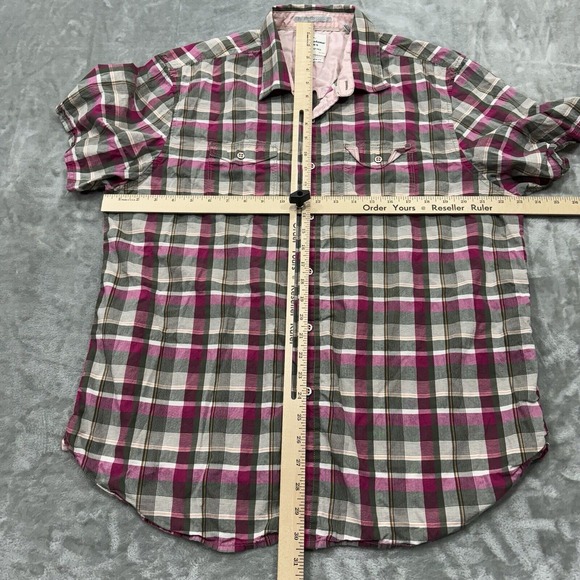 Tommy Bahama Shirt Mens XL Pink Plaid Short Sleeve Button Island‎ Modern Fit - Picture 3 of 6